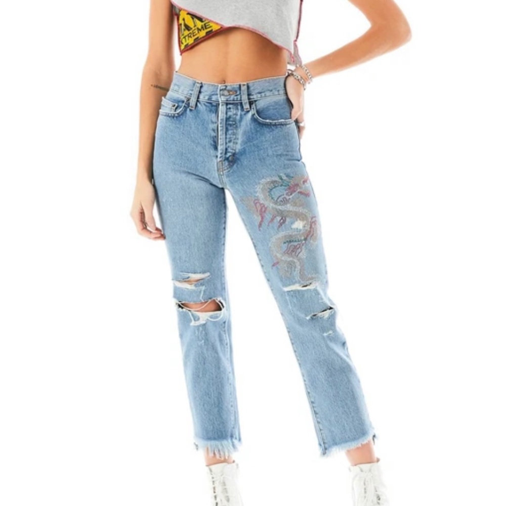 CARMAR EMELIA RHINESTONE DRAGON JEAN
